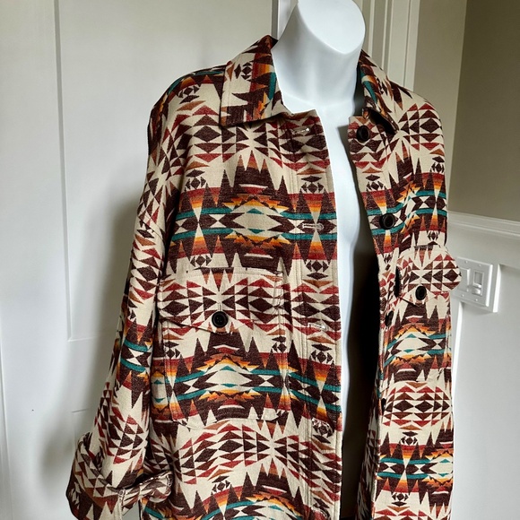 PENDLETON Gorgeous Aztec Long Shirt Jacket Sz M S/M NWT $228!! - Picture 2 of 6